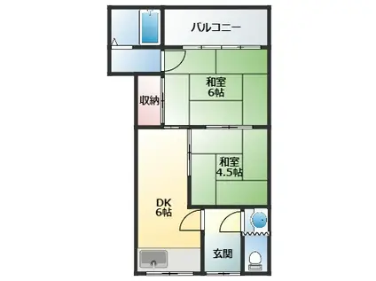 天見文化(2DK/2階)の間取り写真