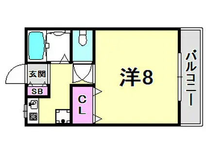 パティオ北口I(1K/1階)の間取り写真