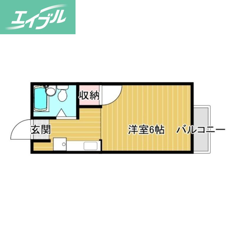メゾンアルスC(ワンルーム/1階)の間取り写真