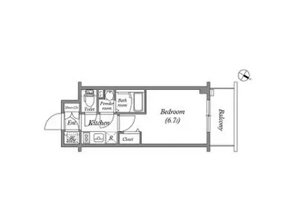 エスリード中之島ザ・コア(1K/6階)の間取り写真