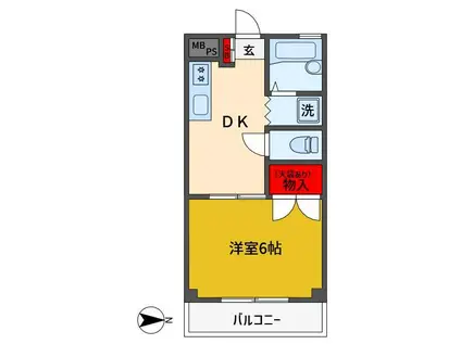 パークレーン東和(1K/3階)の間取り写真