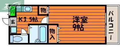 アクティハイム矢吹(1K/2階)の間取り写真