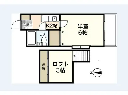 アクバー五日市(1K/1階)の間取り写真