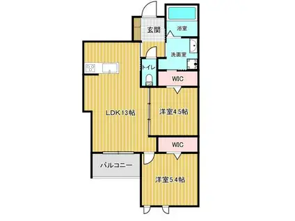 D-GRACE WISTERIA AKASHI(2LDK/1階)の間取り写真