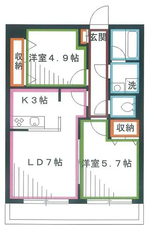 フィオーレスパッチオ 3階階 間取り