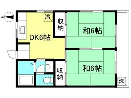 サンシャインハイツ(2DK/1階)の間取り写真