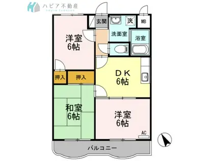 コモドハイツ(2LDK/2階)の間取り写真