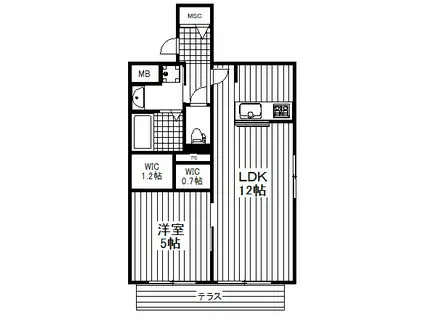 GRAND AVENIR(1LDK/1階)の間取り写真