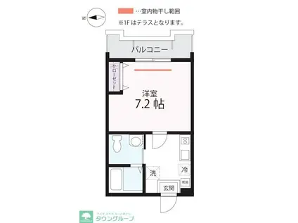 ハーミットクラブハウス GHITAS(1K/3階)の間取り写真