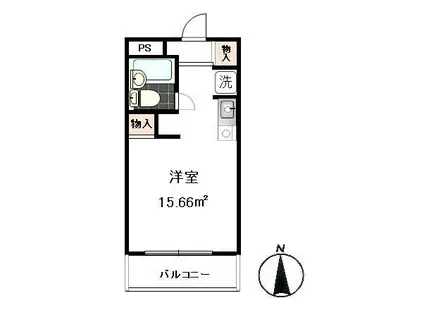 TOP片倉第1(ワンルーム/2階)の間取り写真