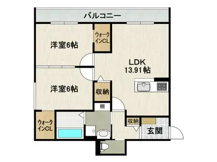 /鴻池5丁目(2LDK/1階)の間取り写真