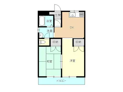 Mコート上田(2DK/3階)の間取り写真