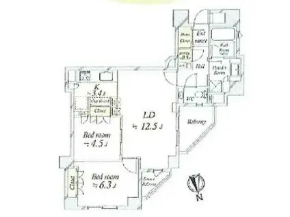 ザ・パークハウス代官山(2LDK/6階)の間取り写真