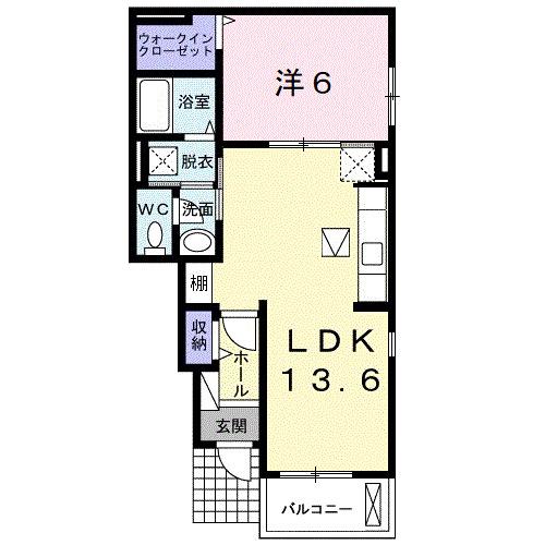 ラヴィーンI(1LDK/1階)の間取り写真