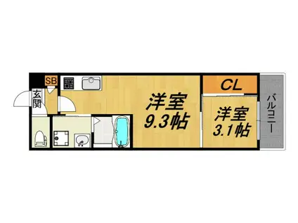 LECOCON守山III(1LDK/2階)の間取り写真