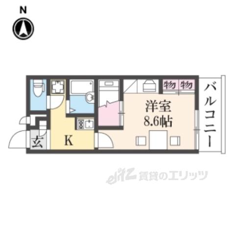 レオパレス サンコート学園前B棟(1K/3階)の間取り写真