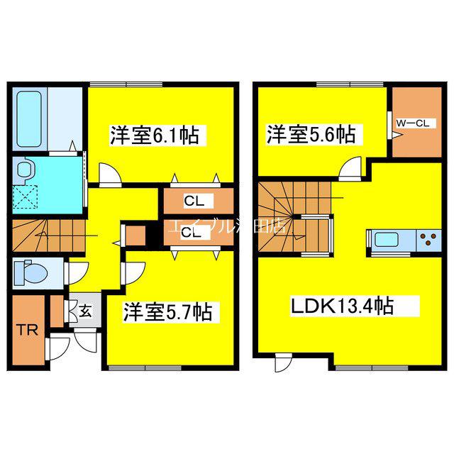ガーデンフォレスト平岡(3LDK/1階)の間取り写真