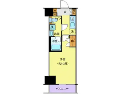 プレール・ドゥーク両国IV(1K/2階)の間取り写真