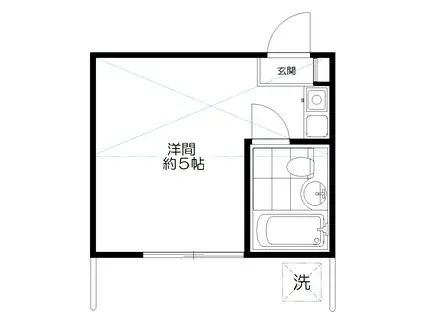 ペアパレス経堂(ワンルーム/1階)の間取り写真