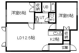チェリーハウス(2LDK/1階)の間取り写真