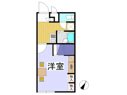 レオパレス竜町(1K/2階)の間取り写真