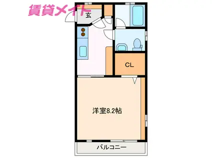 ティーツリー(1DK/1階)の間取り写真