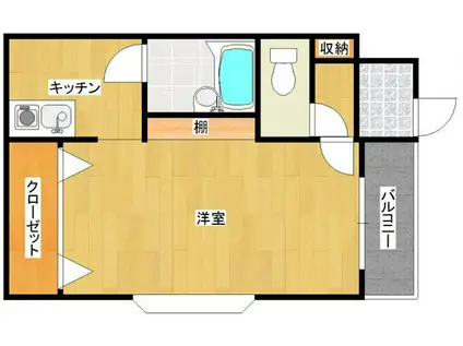 ルパ椿山(1K/1階)の間取り写真