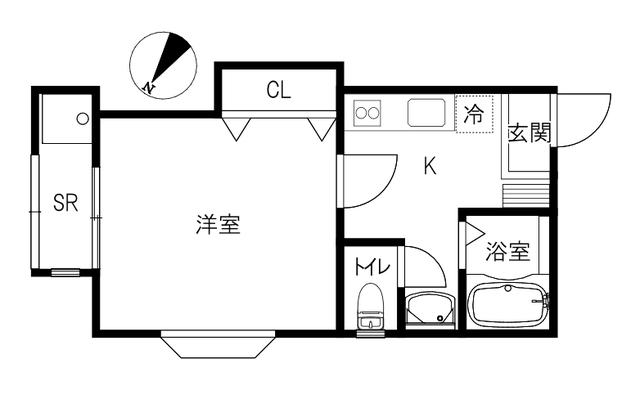エーブル館II(1K/2階)の間取り写真