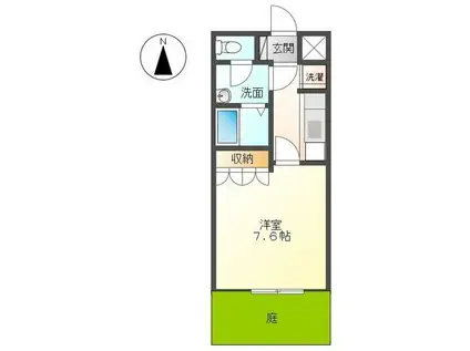 ボン・フルーレ(1K/1階)の間取り写真