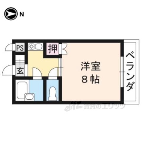 エーデルKATABIRA(1K/2階)の間取り写真