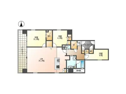 MS ARK HISAYA-ODORI(3LDK/12階)の間取り写真