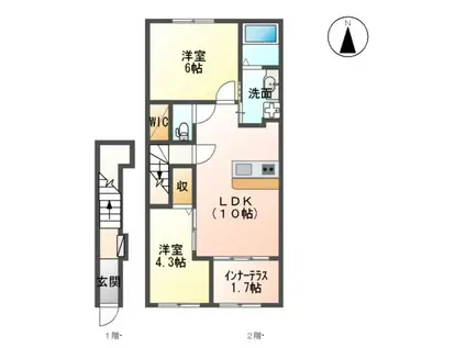 AグランドパレスII(2LDK/2階)の間取り写真