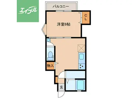 ALBA長崎(1DK/1階)の間取り写真