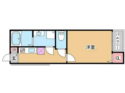 キャッスルコート須磨海浜公園(1K/1階)の間取り写真