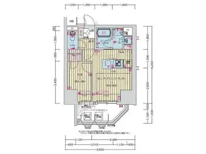 プレサンス丸の内サージュ(1LDK/12階)の間取り写真