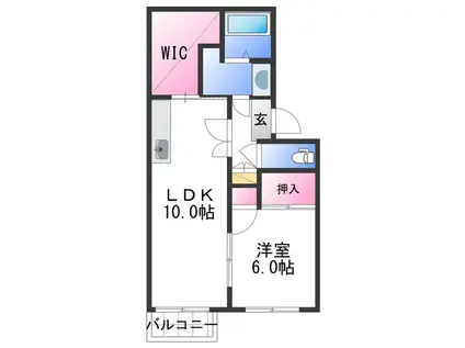 コープU5(1SLDK/2階)の間取り写真