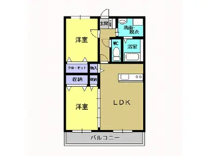 COMFORT(2LDK/3階)の間取り写真