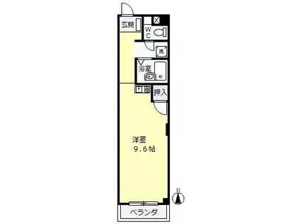 エレガンスみやもと(ワンルーム/3階)の間取り写真