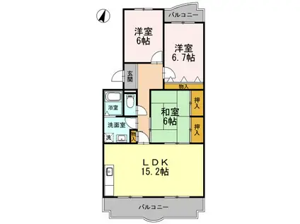 葵ハイツ(3LDK/3階)の間取り写真