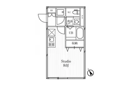 リーガランド中目黒(ワンルーム/2階)の間取り写真