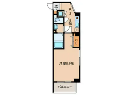 CASTLE伊都(1K/4階)の間取り写真