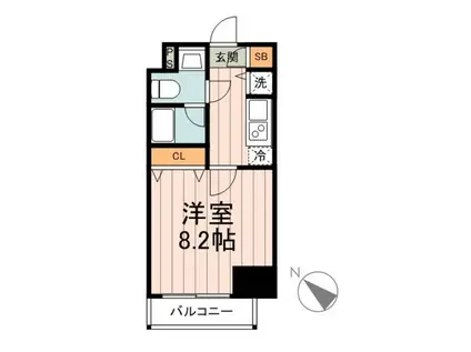 カーサスプレンディッド日本橋水天宮(1K/12階)の間取り写真