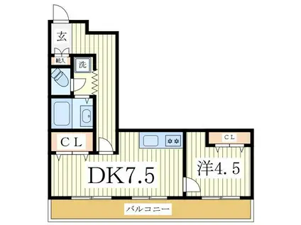 ウインベルデュエット北柏NO.1(1DK/1階)の間取り写真