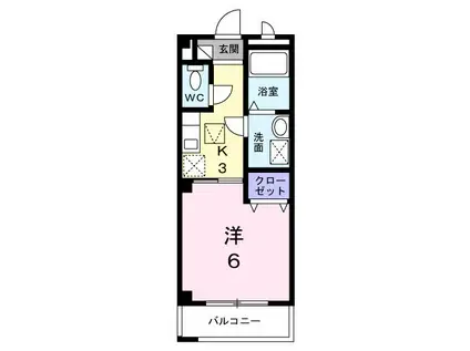 メーディオ(1K/2階)の間取り写真