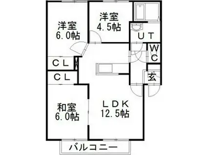 ENDEAVOR I(3LDK/1階)の間取り写真