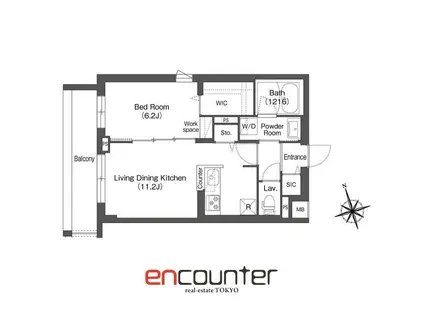 AIFLAT方南町(1LDK/2階)の間取り写真