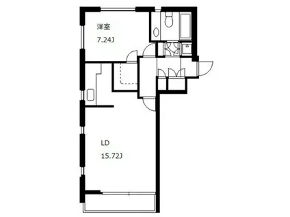 祐天寺イースト(1LDK/2階)の間取り写真
