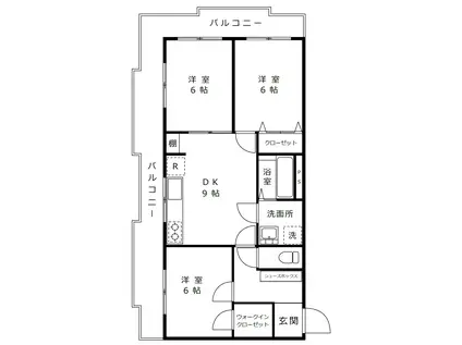 グリーンヒル早宮(3DK/2階)の間取り写真