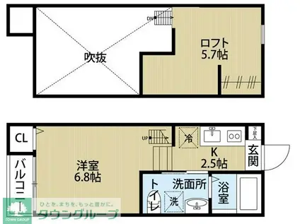 アクアプレイス日進(ワンルーム/1階)の間取り写真