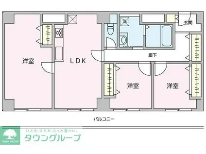 フェリス辰巳台(3LDK/1階)の間取り写真